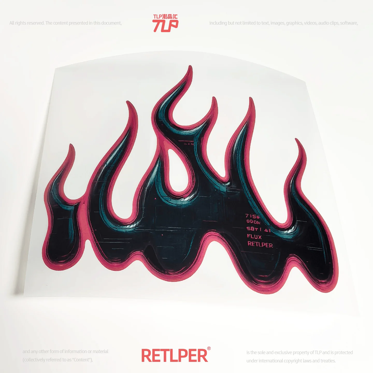 Retlper Hollow-Out Car Sticker Original Rising Flame Black Iron Texture New Chinese Style Traditional Waterproof Flat for Car/Mo