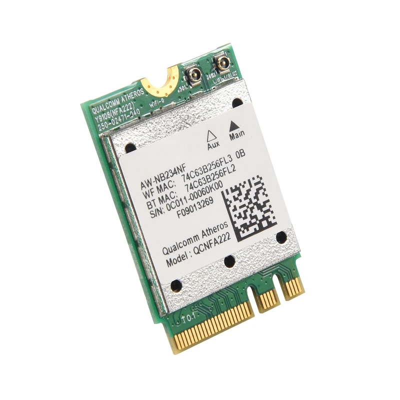 

QCNFA222 AW-NB234NF 802.11A/B/G/N беспроводная Wi-Fi Bluetooth-карта 2,4 ГГц 5 ГГц WIFI + BT 4,0 NGFF Wlan