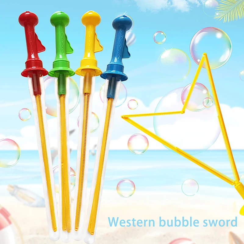 Multi-Hole Western SWORD Bubble Blower ขนาดใหญ่มือถือ Rainbow ของเล่นเด็กเด็กความปลอดภัยปลอดสารพิษสบู่ฟองของเล่น