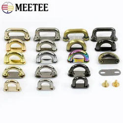 10/30Pcs Metal Arch Bridge Buckle For Bag Strap Handbag Side Clip Handle Connect Screw Clasp D Ring Hooks DIY Sewing Accessories