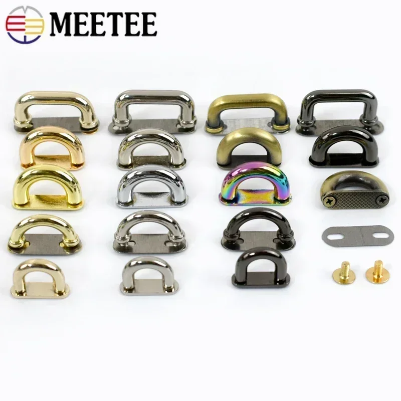 5-20Pcs Metal Arch Bridge Buckle For Bag Strap Handbag Side Clip Handle Connect Screw Clasp D Ring Hooks DIY Sewing Accessories