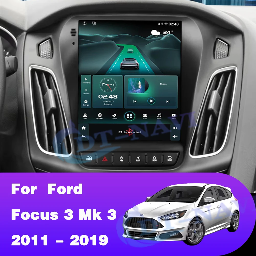 راديو سيارة 9.7 بوصة أندرويد 14 لسيارة فورد فوكس 3 Mk 3 2011 2012 - 2019 مشغل فيديو Carplay الوسائط المتعددة نظام تحديد المواقع والملاحة ستيريو 2Din