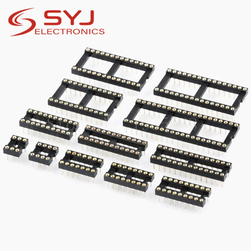 10PCS Round Hole IC socket Connector DIP 6 8 14 16 18 20 24 28 32 40 pin Sockets DIP6 DIP8 DIP14 DIP16 DIP18 DIP20 DIP28 DIP40