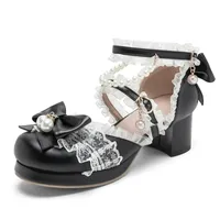 Sweet Women's Low Heels Mary Jane Lolita Shoes Luxury Lace White Pink Heeled Party Wedding Office Dance Shoes Female 2025 Summer