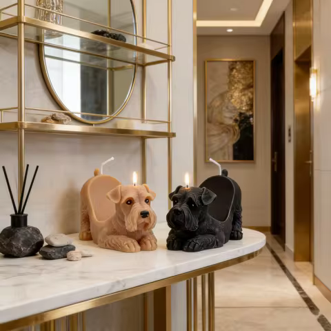 3D Schnauzer Dog Silicone Molds Cute Dog Pet Lying with Book Design DIY Scented Candles/Gypsum/Aroma Dog Lover Gifts Home Decor