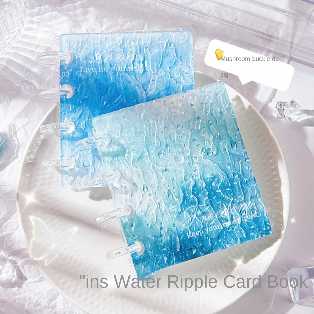 

INS Water Ripple Bow Card Album PP Mini Photocard Binder with 20 Internal Pages 3 Inch Collectible Card Album Unisex