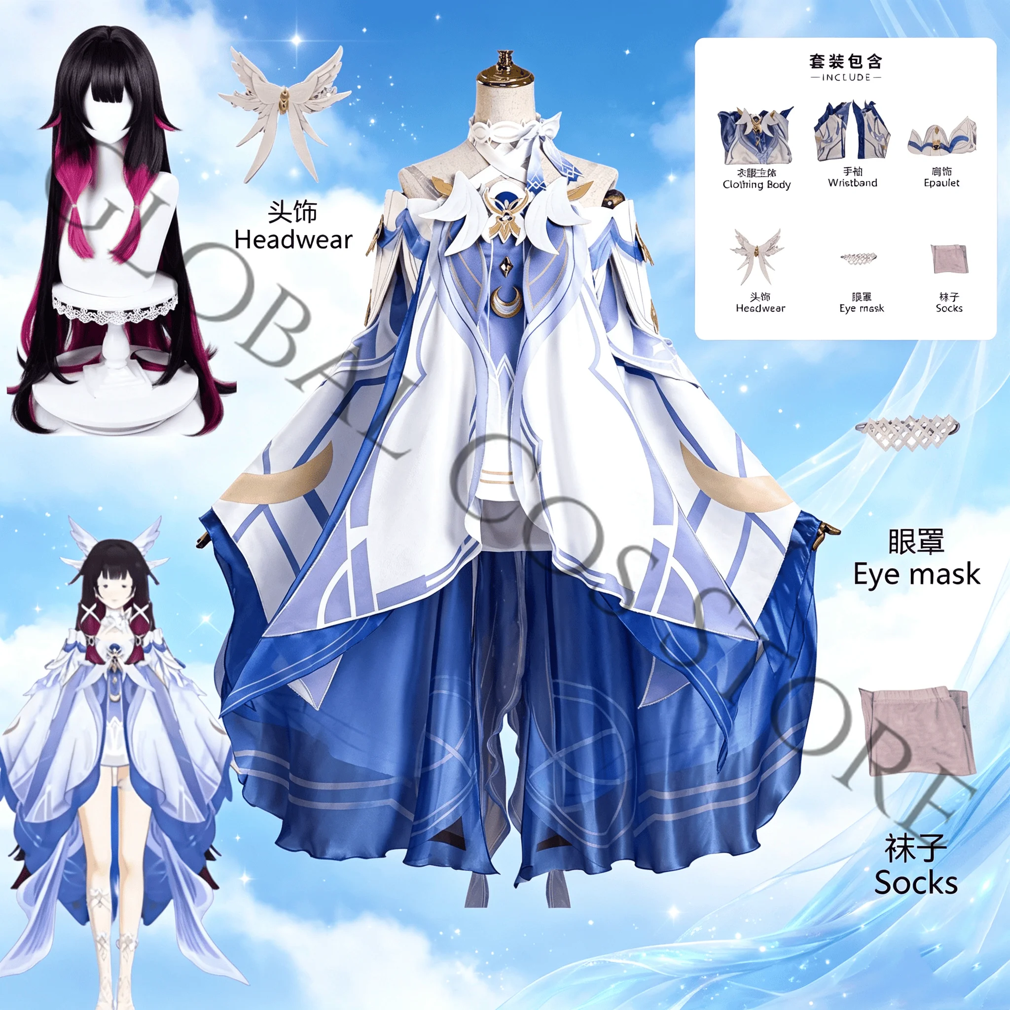 Anime Cosplay Girls - Game Genshin Impact Columbina Columbina Cosplay
