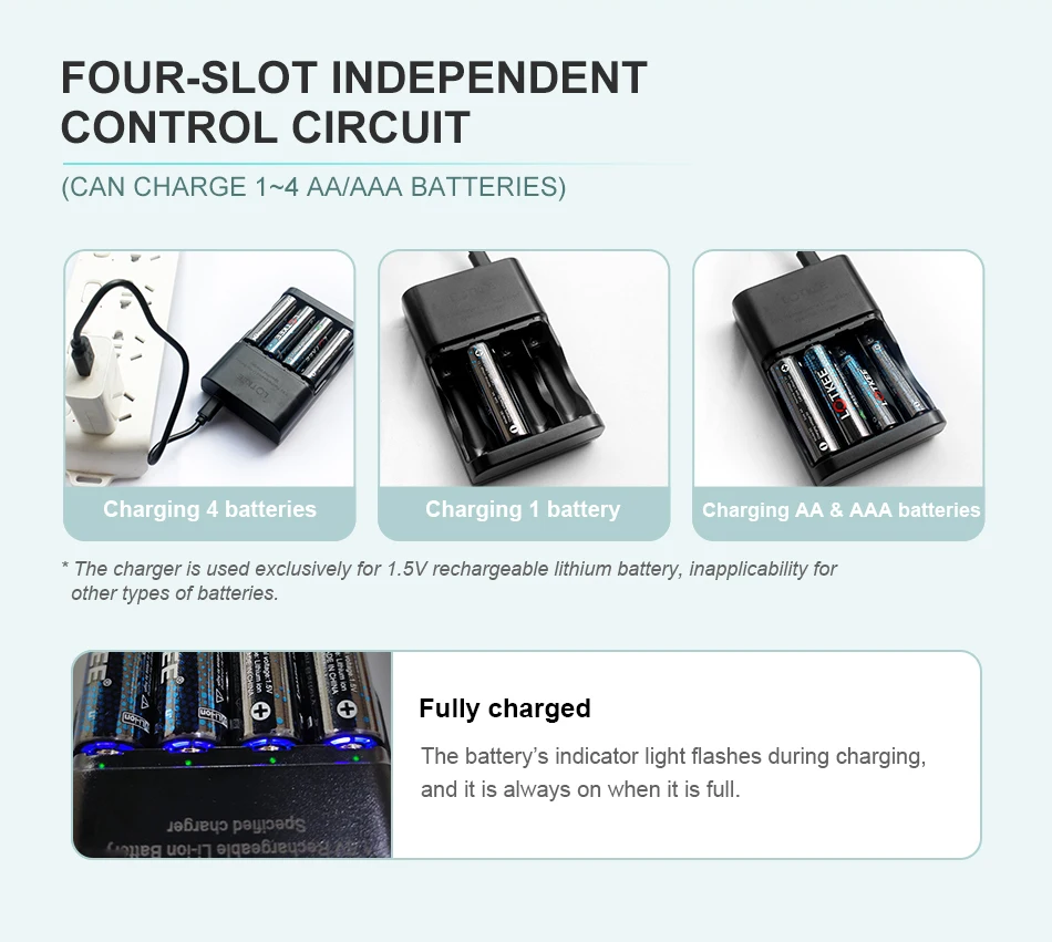 1.5V AA Battery Lithium Polymer Charged Alkaline Replacement for Digital Camera Remote Control aa aaa Charging