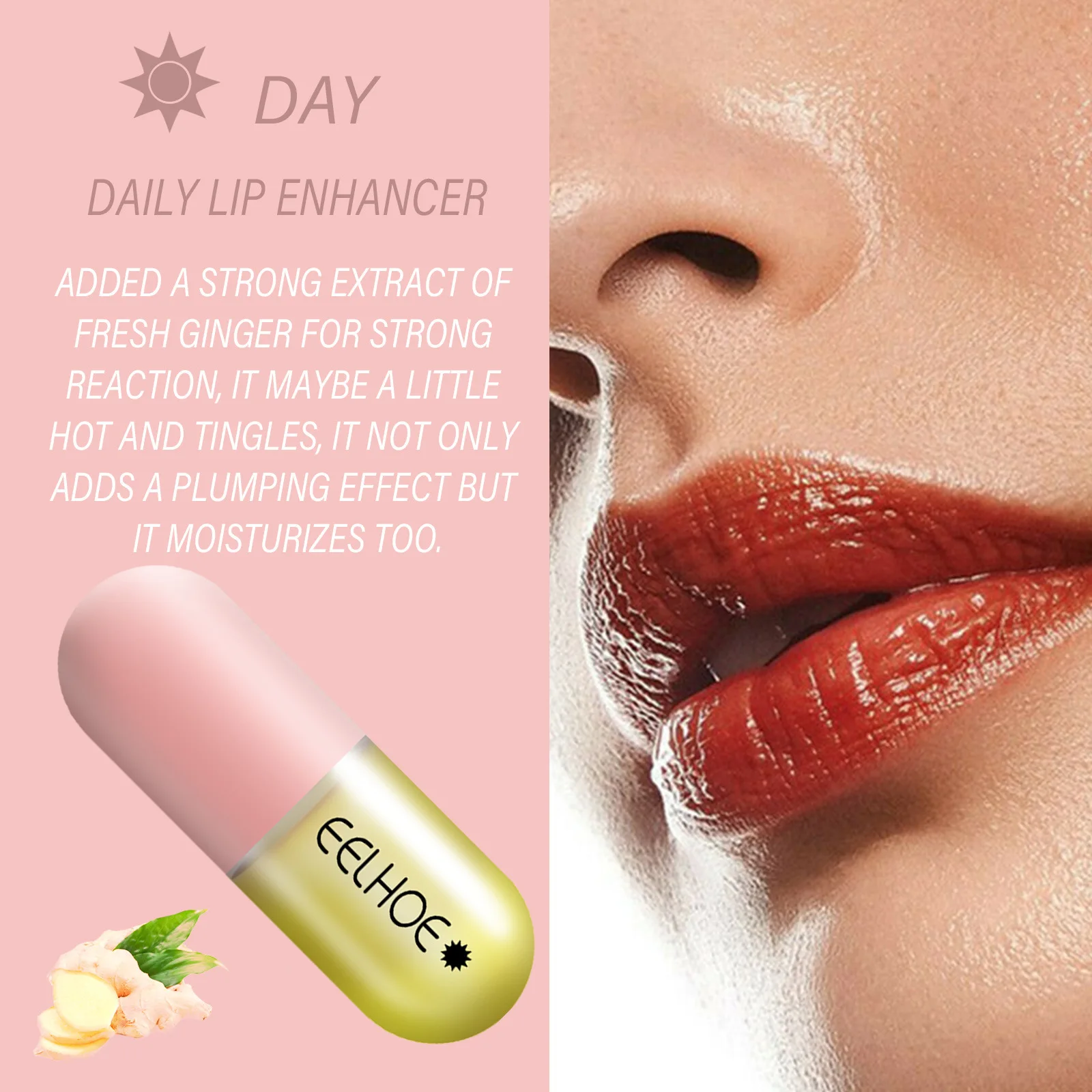 Ginger Extreme Lip Plumper Lip Gloss Oil Set Korean Lipsticks To Increase Lips Augmentation Volumizer Lip Enhancer Moisturizer