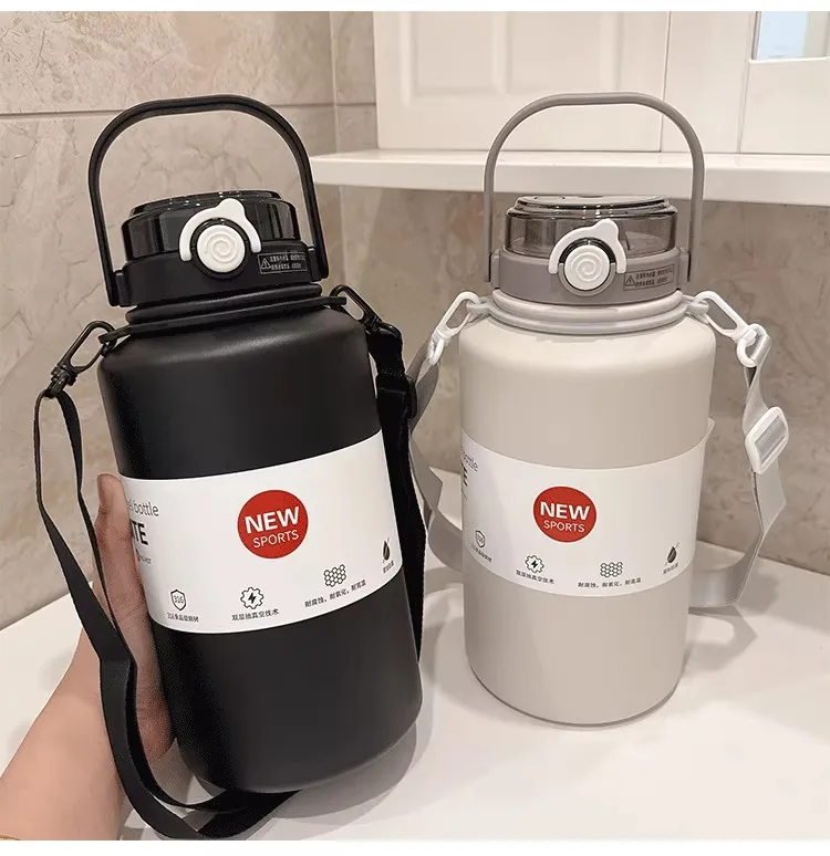 

Термокружка из нержавеющей стали 316, большая емкость, с ручкой, портативная спортивная бутылка для воды, подходит для использования на открытом воздухе