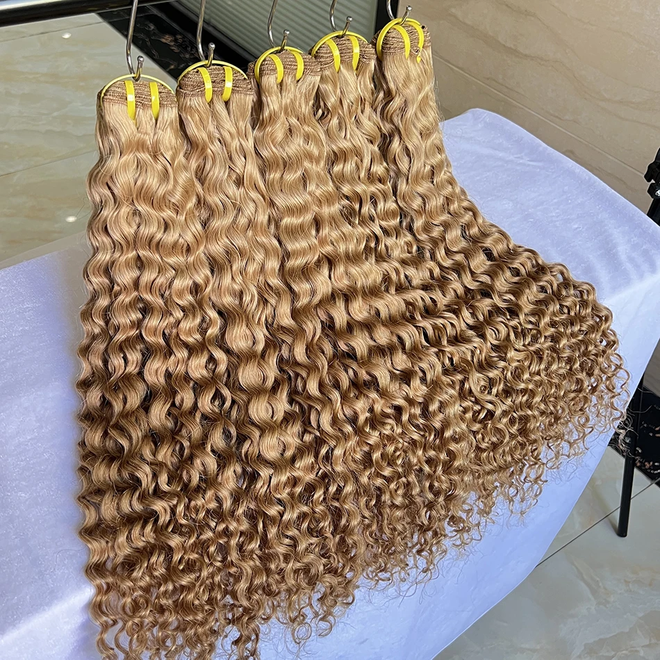 #27 Color Deep Curly Human Hair Bundles 100% Virgin Vietnamese Hair Weave Extensions 100grams 1/2/3 pcs 18-24 Inch For Women