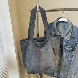 Corduroy Zipper Solid Color Women's Tote Bag 2026 Hot Selling Versatile Casual Shoulder Bag Soft Fashion Simple Designer Handbag