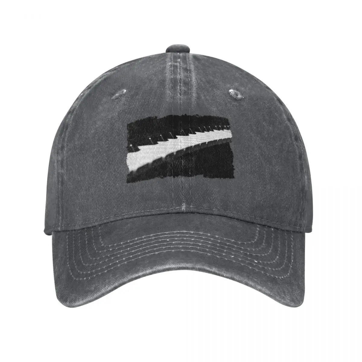 Piano Keyboard in Minimal Black and White Photograph Baseball Cap Rave New In The Hat hiking hat For Men Women's