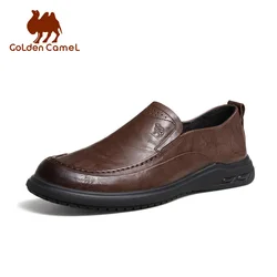 GOLDEN CAMEL Dress Shoes Men Scratched Cowhide Loafers Soft-soled Comfortable Non-slip Casual Business Leather Shoes for Men