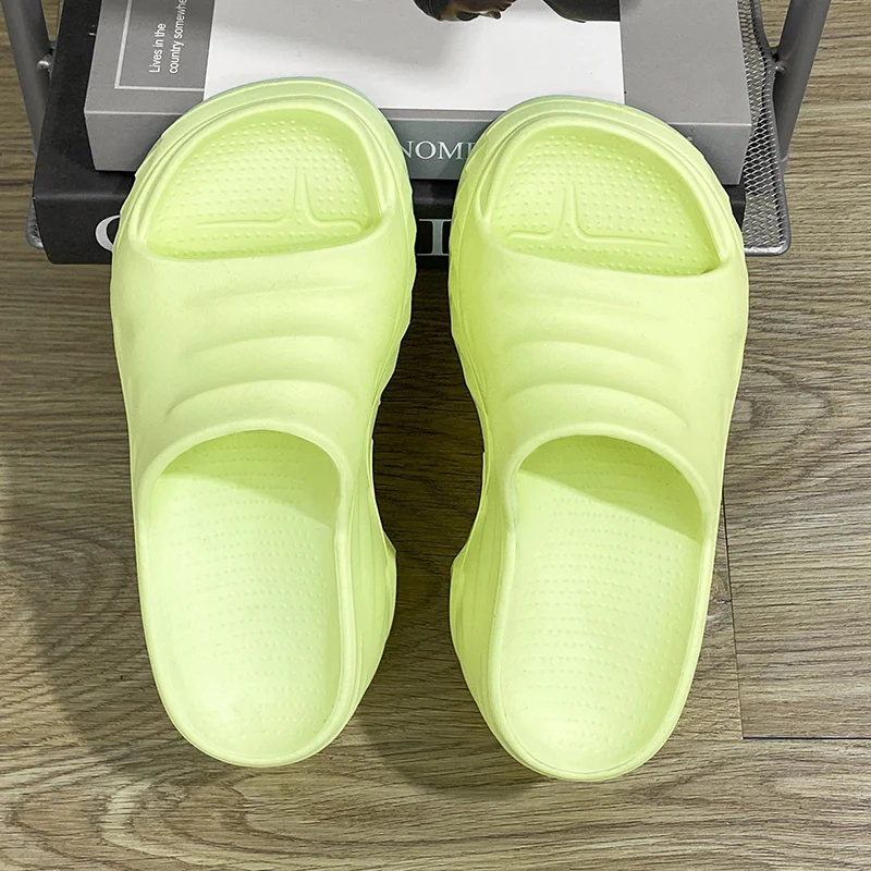 Design Female Increased Non-slip High-heeled Shoes Solid Color Beach Sandals Outdoor Street Thick-soled Slippers Women Sandals