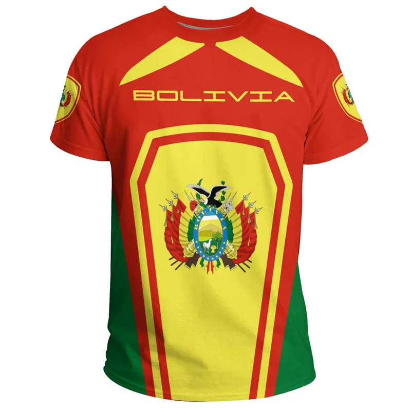 Bolivia National Emblem Graphic T Shirt Bolivian Boy T-Shirt For Men Clothes Fashion Flag Map Tshirt Sports Jersey Kid Tee Tops