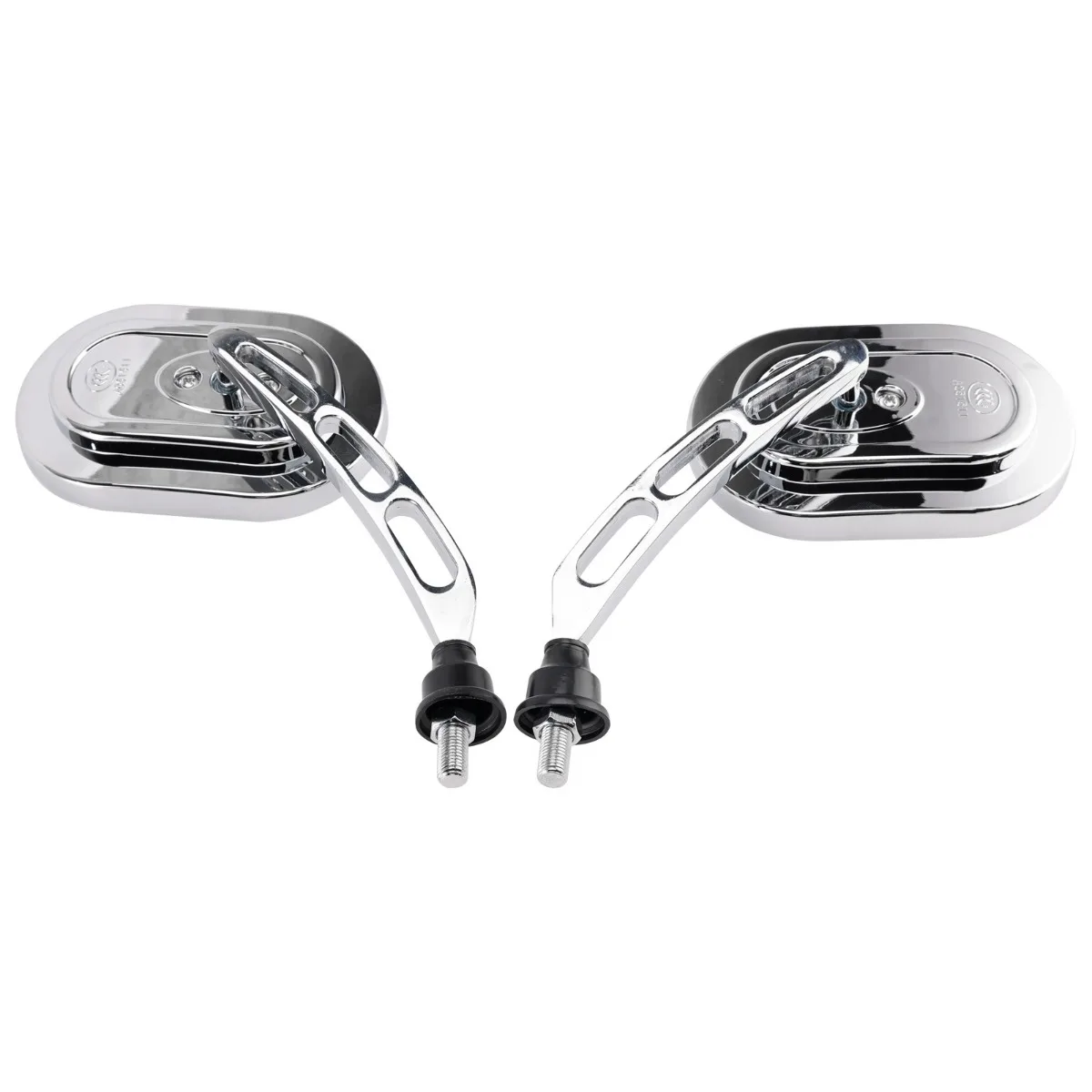 10mm Chrome Motorcycle Rearview Side Mirrors Replacement Accessories 2PCS For Choppers Cruiser Custom view 2