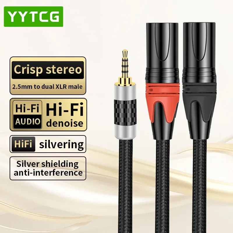 

Hifi 2.5mm to 2XLR Cable High Quality OFC Silver Plating 2.5mm TRRS 2.5mm Jack to 2 XLR Cable for Sound Systems Amplifiers