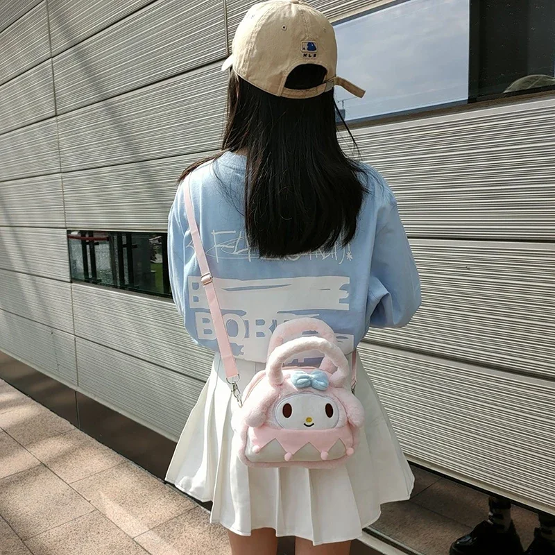 Sanrio Cinnamoroll Cartoon Plush Bag My Melody Cute Handbag Grab Machine Doll Bag Kuromi Change Small Bag Storage Bag for Childs