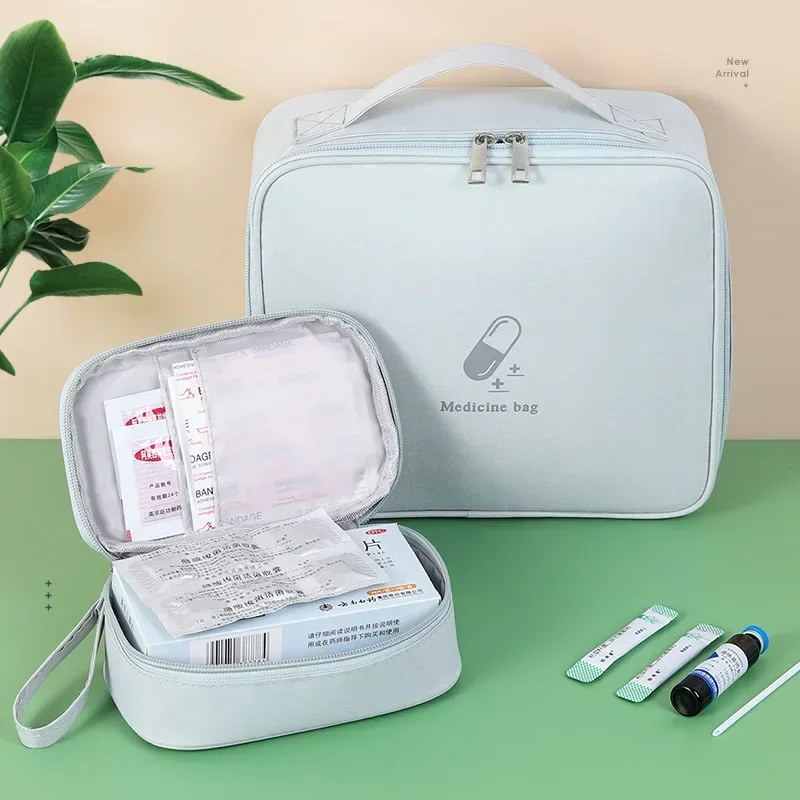 Bolsa de Medicina portátil para exterior, Kit de primeiros socorros Kits de emergência médica Organizador de pílula Bolsa de armazenamento de viagem