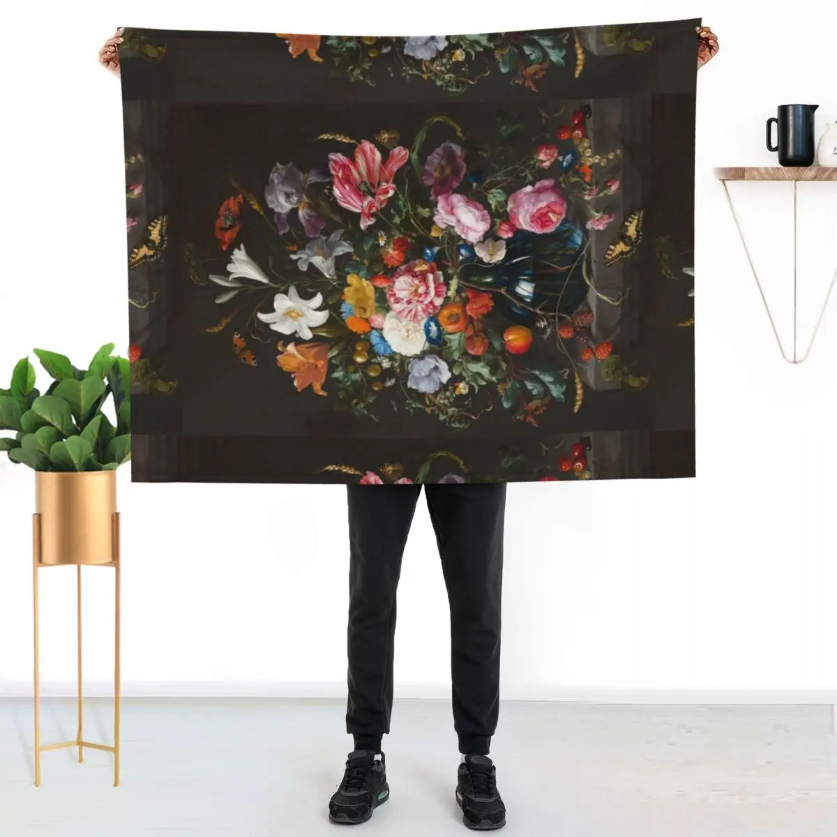 Vase of Flowers by Jan Davidsz. de Heem Throw Blanket Warm Comforter Blankets For Bed Soft Sofa Quilt warm for winter Blankets