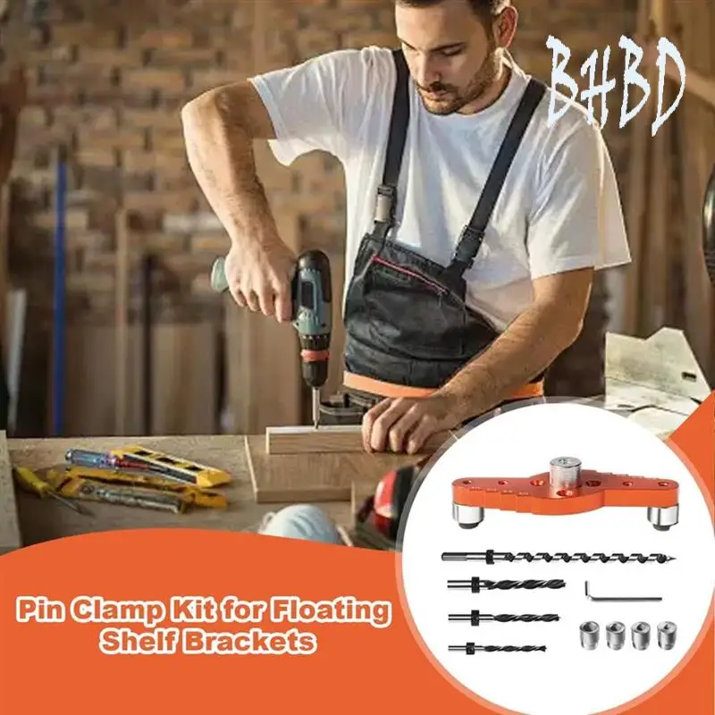 

BHBD-Dowel Jig Kit For Floating Shelf Bracket(1/2Inch X 11.8Inch Drill Bit) Drill Guide For Shelf,Centering Hole Drill