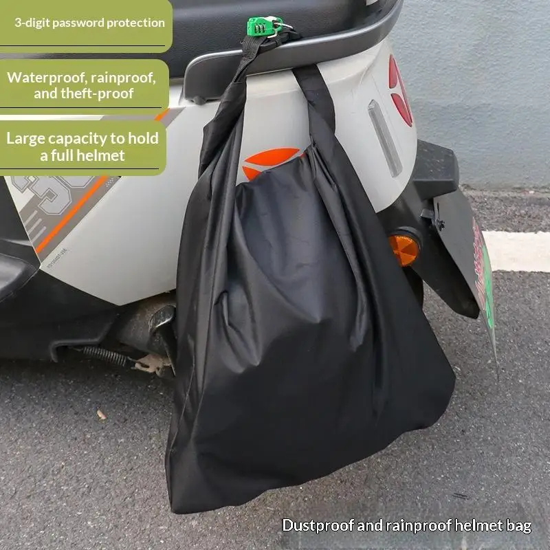 Portable Travel Motorcycle Waterproof Bag With Combination Lock Anti Theft Motorbike Helmet Storage Luggage Tool 1PC