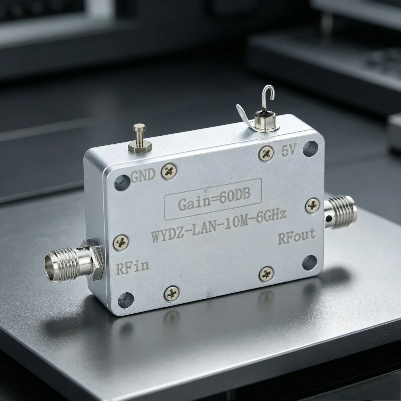 High Gain 10MHz-6GHz 60dB Wideband LNA Low Noise Amplifier SMA Female RF Signal Booster
