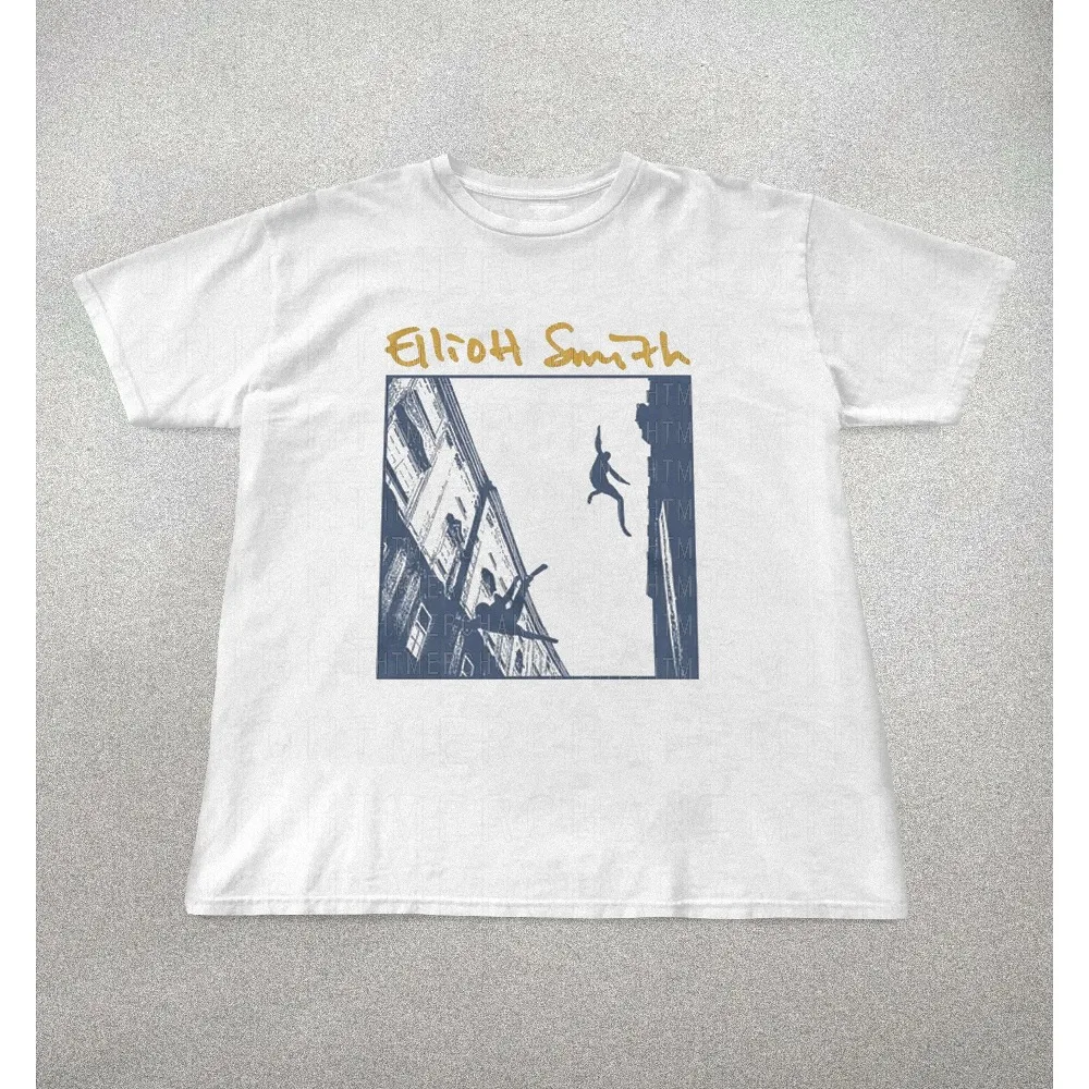 90er-Jahre-Band-Shirt, Elliot Smith T-Shirt Herren-T-Shirt Sommer Neue lässige Mode Streetwear