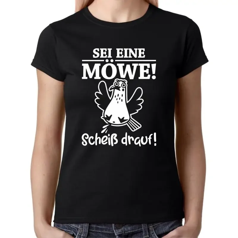Sei One Seagull Crap Drauf Party Patter Comedy Fun Funny Ladies T shirt