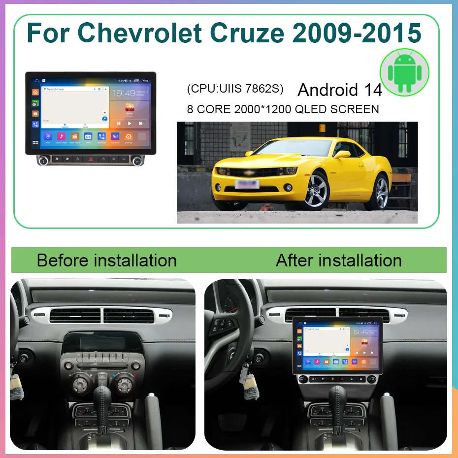 11.5INCH Android 14 For Chevrolet Camaro 6 2008-2015 Car Radio Multimedia Player 4G GPS Navigation DPS WIFI