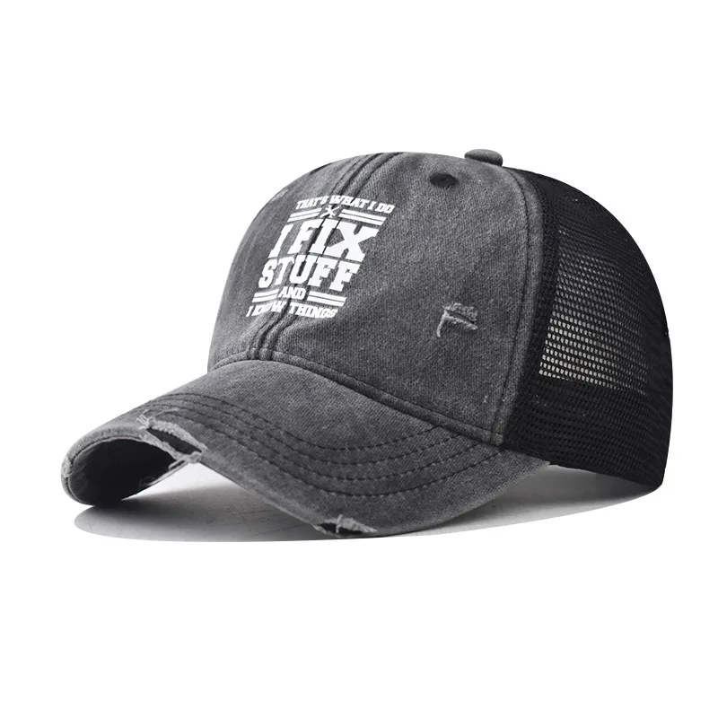

New Cotton STUFF For Men And Women Personalized English Trucker Hat Outdoor Printed Hammer Baseball Cap