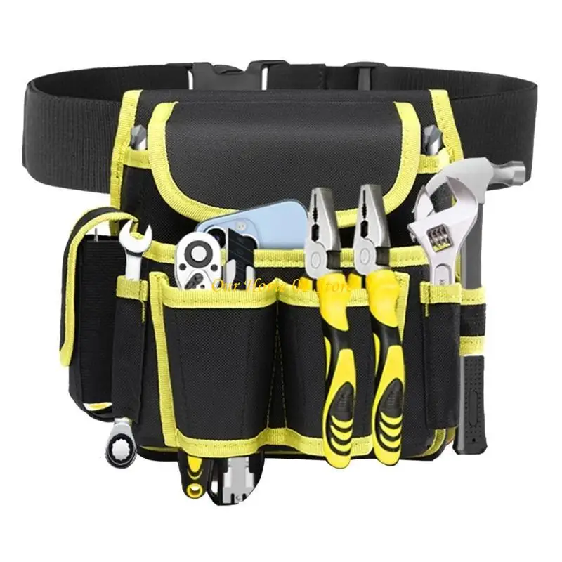 M4YC Tool Electrician Waist Belt Bags Oxford Cloth Work Aprons Craftworks