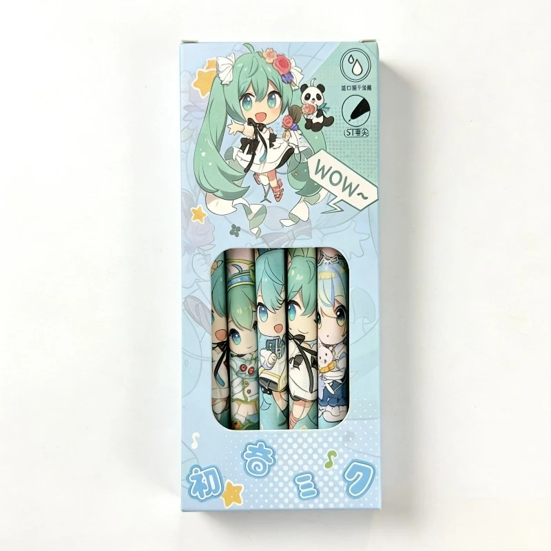 Hatsune Miku quick-drying gel pen limited to 6 pieces for students to write questions 0.5mm black pen school supplies wholesale view 4