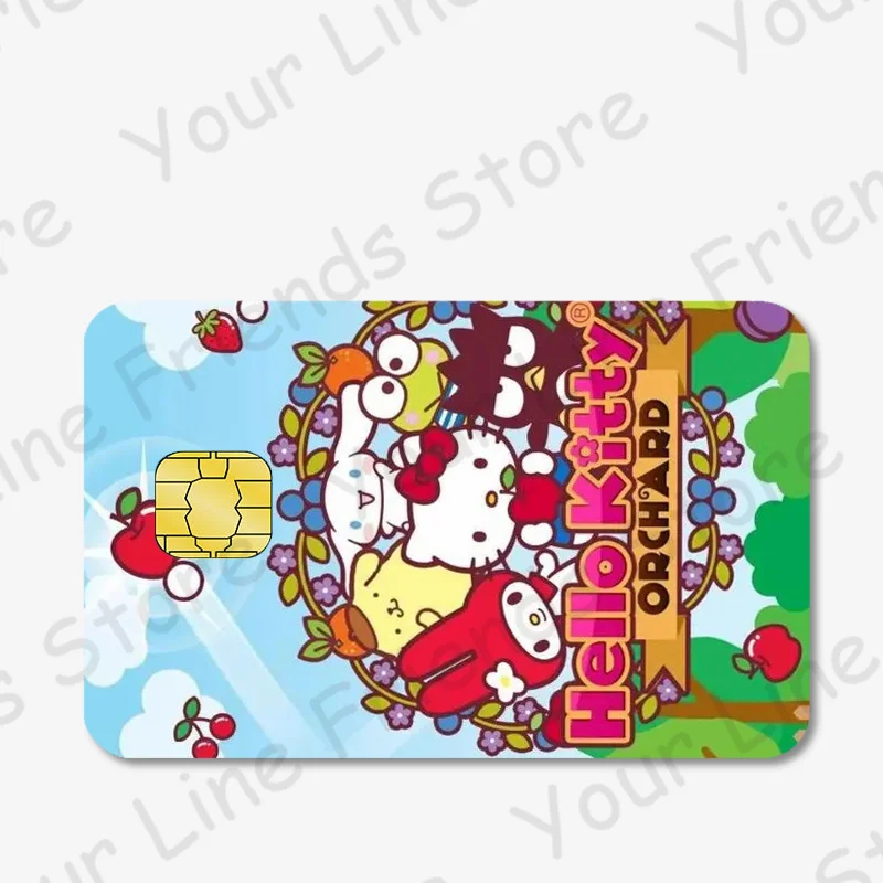 Hello Kitty Credit Card Debit Card Sticker Kawaii Sanrio Family My Melody Poker Sticker Cartoon Waterproof Sticker