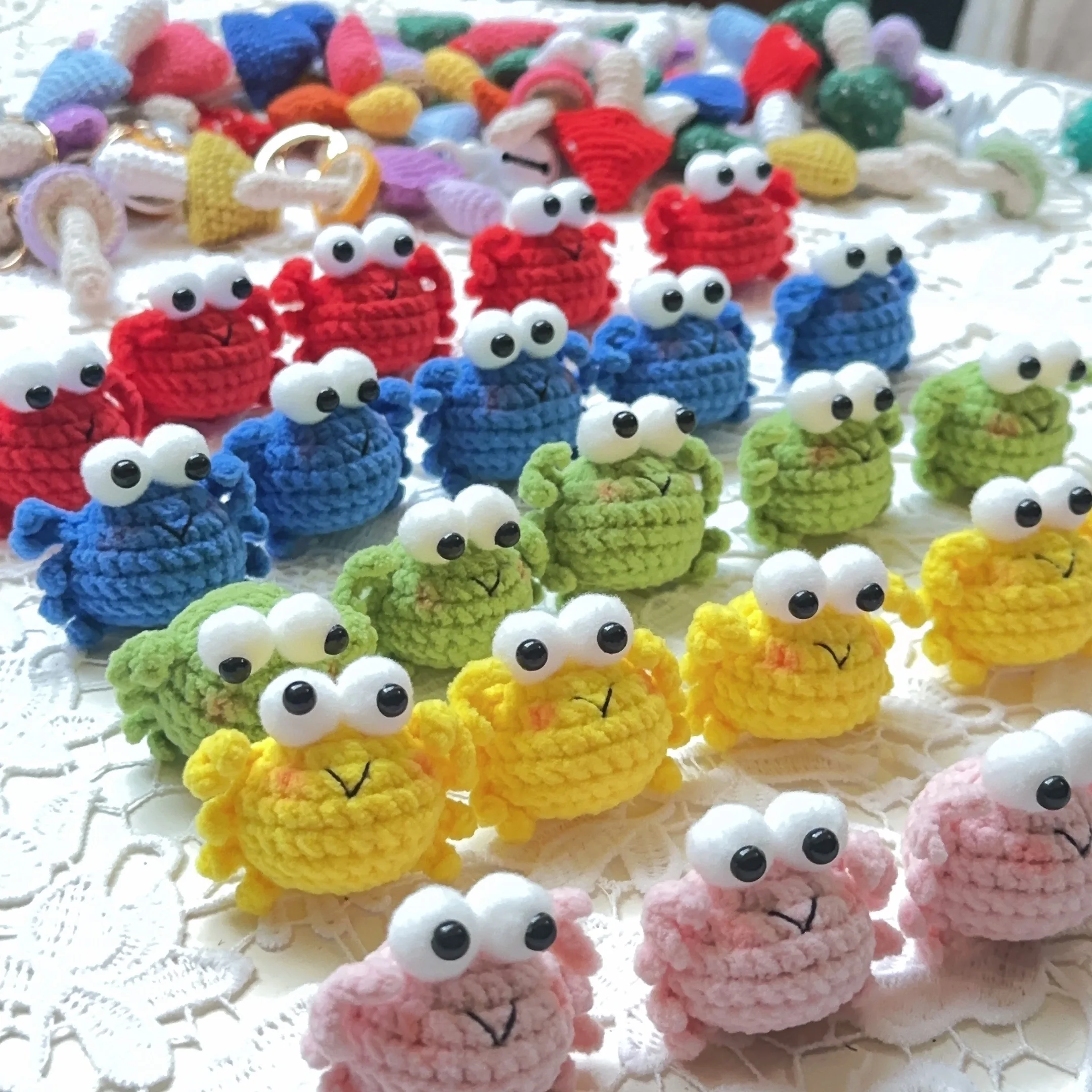 سلسلة مفاتيح من الصوف المخملي الملون ، كروشيه يدوي ، مفاتيح سيارة محبوكة ، حلقة مفاتيح سهلة الاستخدام ، قلادة حقيبة ، هدية مجوهرات مصنوعة يدويًا ، بيع بالجملة