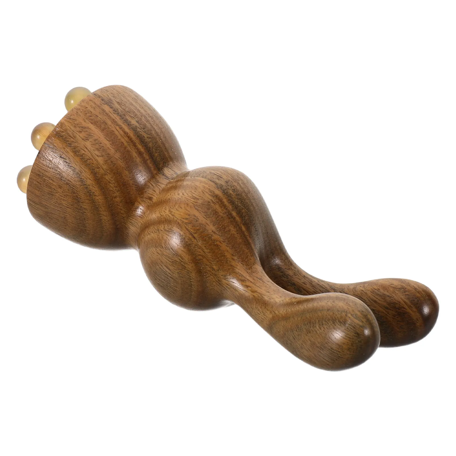 

Деревянный массажер для лица Гуаша из зеленого сандалового дерева в форме кролика, ручной массажер для точечного массажа лица и расслабления глаз