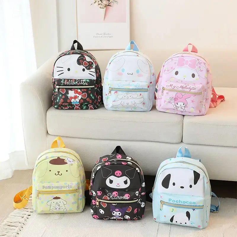 

Sanrioed Anime Backpack Hello Kitty Kuromi My Melody Cinnamoroll Pom Pom Purin Pochacco Cartoon Cute Children Shoulder Bag Gift