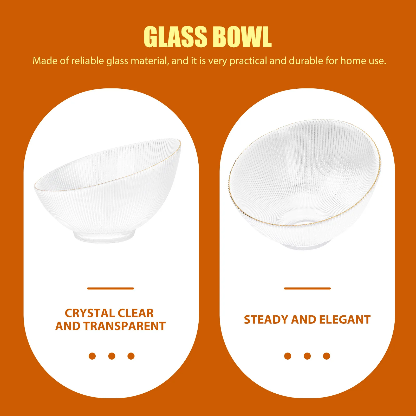 

1Pcs Elegant Ice Pattern Glass Bowl Versatile Food Storage Creative Design Transparent Salad Dessert Vegetable Container