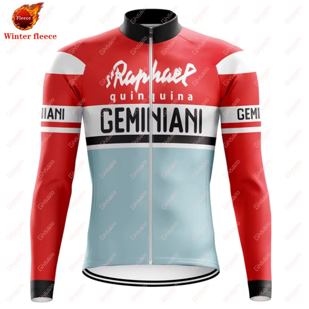 Fleece Retro Cycling Jersey for Men MTB Jersey Bicycle Team Cycling Shirt  Long Sleeve Bike Wear Premium Cycle Clothes 17 Styles