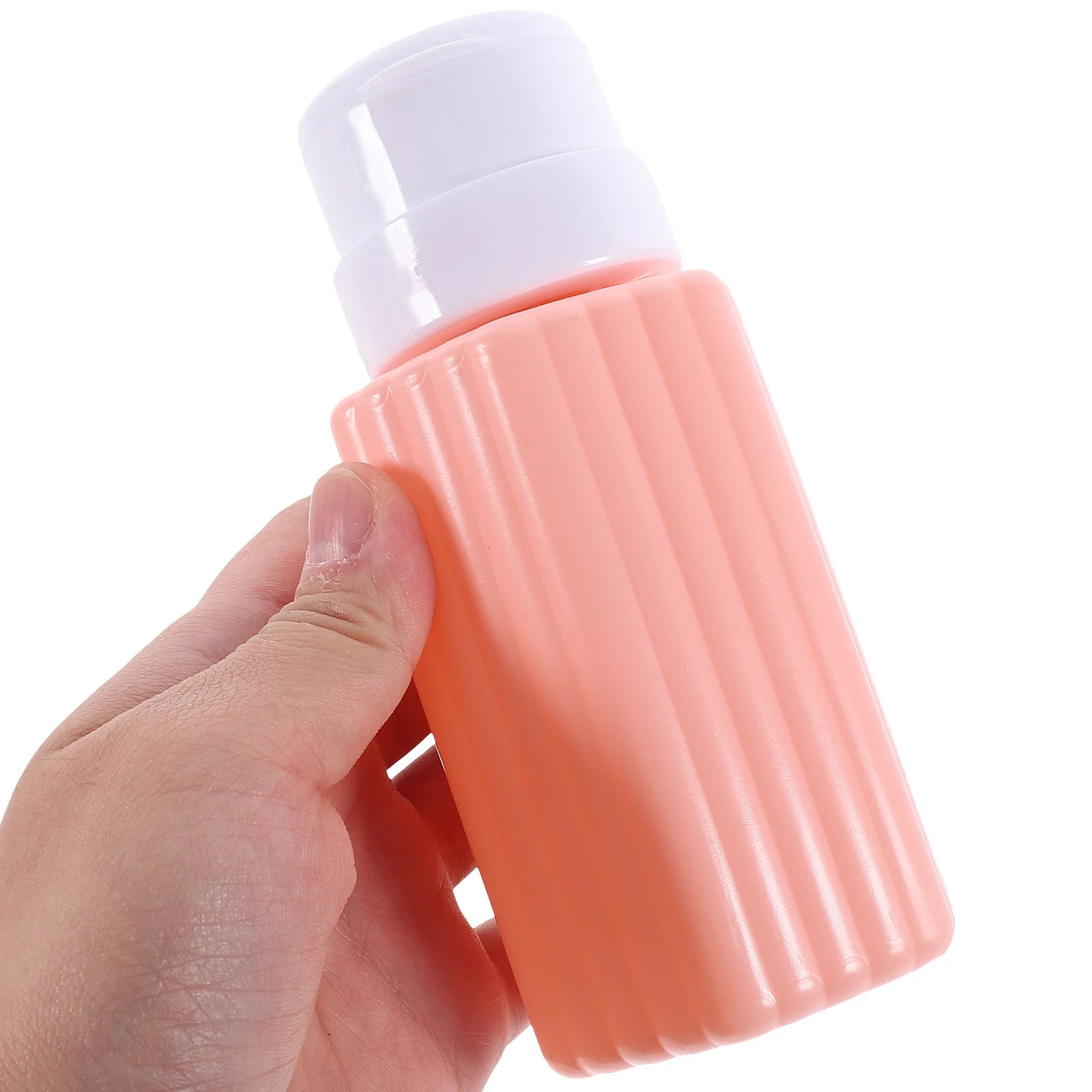 4 قطعة زجاجة مضخة الضغط القابلة لإعادة الملء مزيل طلاء الأظافر موزع تخزين السائل السفر مزيل ماكياج الحاويات مانعة للتسرب #4