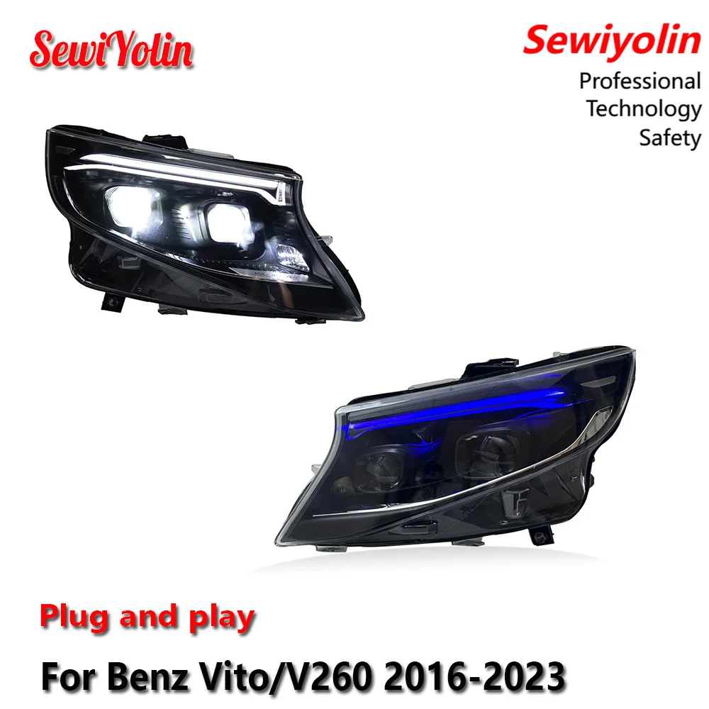 

Car LED Headlights lamps for Benz Vito 2016-2023 W447 Head Lamp DRL Projector Lens Car Accessories Modified