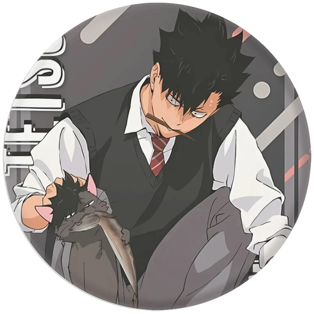 58 มม. อะนิเมะ Haikyuu!! Yu Nishinoya Ryunosuke ทานาคาคอสเพลย์เครื่องแต่งกาย Badge Pin SPTE Tinplate เข็มกลัด ﻿   พร็อพ กิลฟ์
