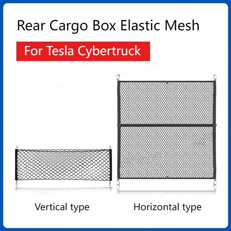 Pour Tesla Cybertruck Cyber Pickup Truck : Filet de rangement élastique pour benne arrière, filet de bagages pour voyage en extérieur, accessoires de fixation pour voiture