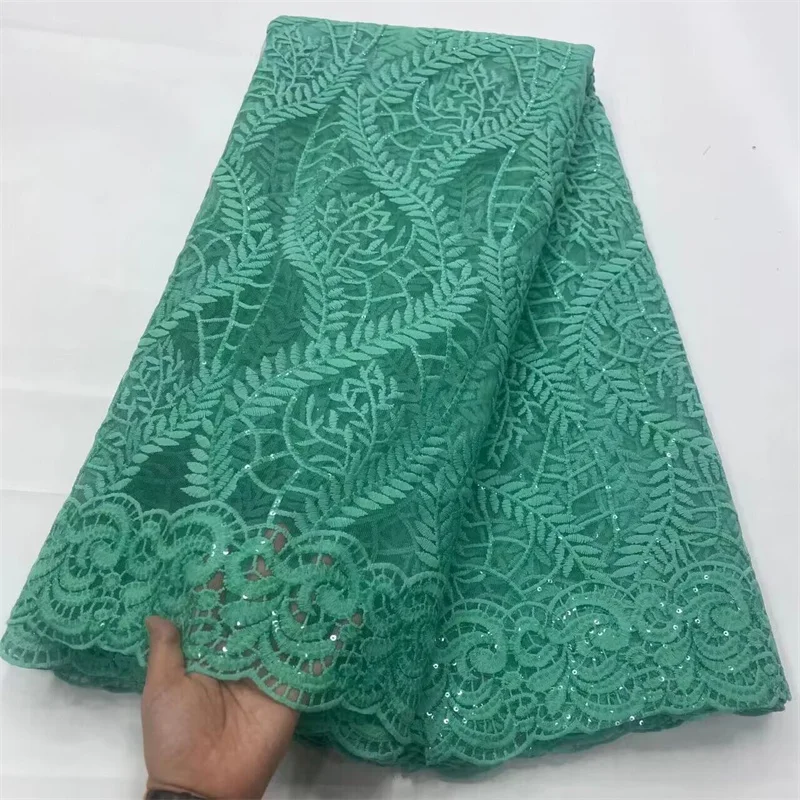 Latest African Lace Fabric 2.5 Yards 2024 White High Quality Swiss Embroidery Nigerian Robe Tailoring Material French Tulle Lace