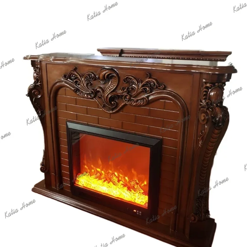 LD European-style Heating Living Room Cabinets Electronic Core Simulated Flame Fireplace Decorative Mantelpiece Furniture