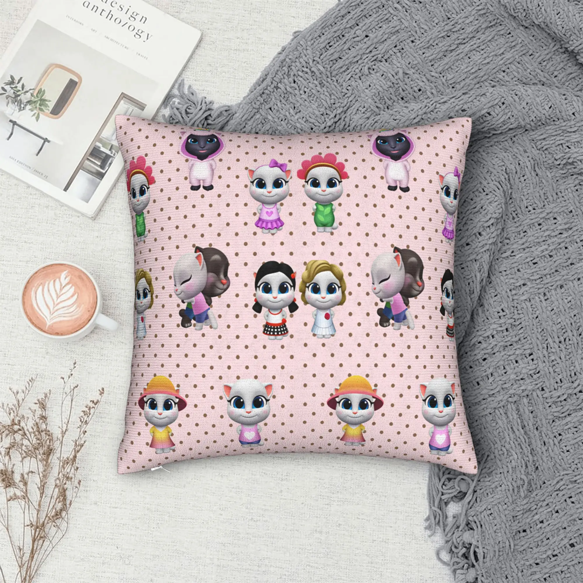 Pillow Case Game T-Talking T-Tom And F-Friends Design  Pillow Cover For Sofa Home Decoration Kawaii Pillowcases