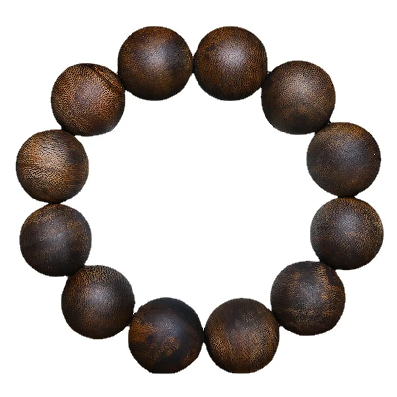 Natural Vietnam Nha Trang Submerged Old Materials White Chess Nan Agarwood Bracelet Sugar Knot Wooden Prayer Beads Bracelet