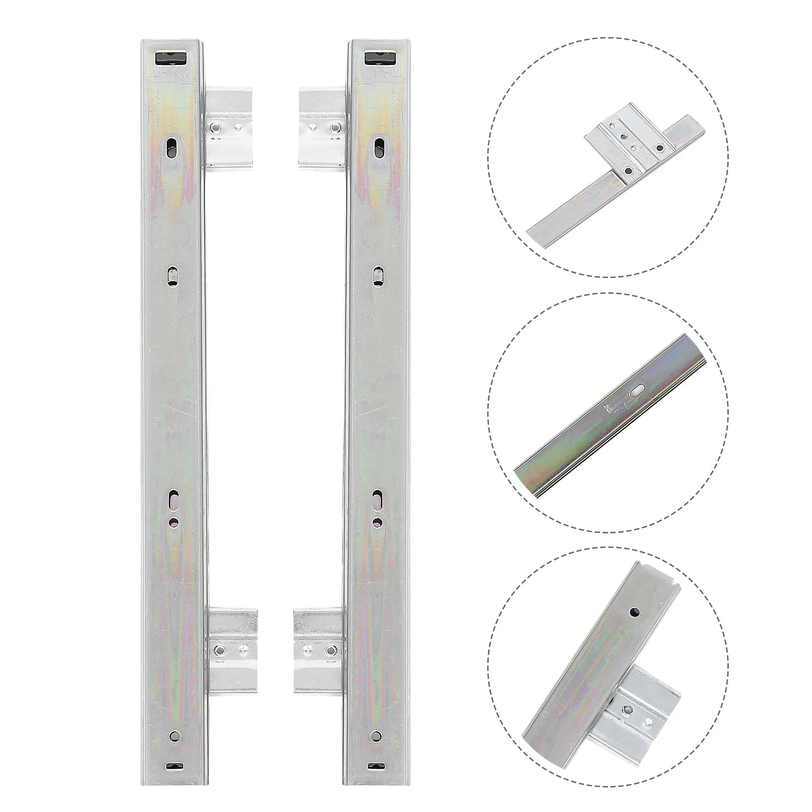 1Pair Adjustable Keyboard Slide Rails Premium Steel Drawer Glides Space-Saving Full Extension for Office Computer Tray Desk