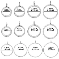 2Pcs 10-40mm Clear Round Memory Ashes Glass Urn Locket Pendant Diy Picture Coin Holder Relicario подвески Jewelry Making